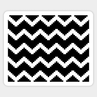 Zigzag geometric pattern - black and white. Sticker